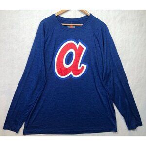 Atlanta Braves Long Sleeve Shirt MLB Baseball Logo Royal Blue Adult Medium M NWT